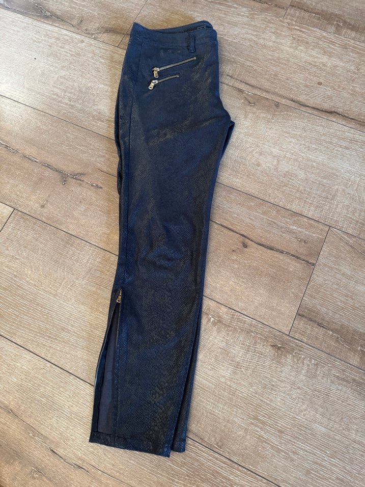 ZARA siyah süet görünümlü yılan pantolon - Görsel 5