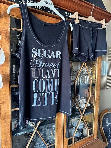 l Beden siyah Renk H&M siyah pijama pamuklu