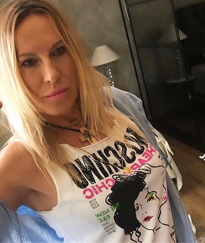 Moschino Orijinal MOSCHINO bluz baskı ile pamuklu