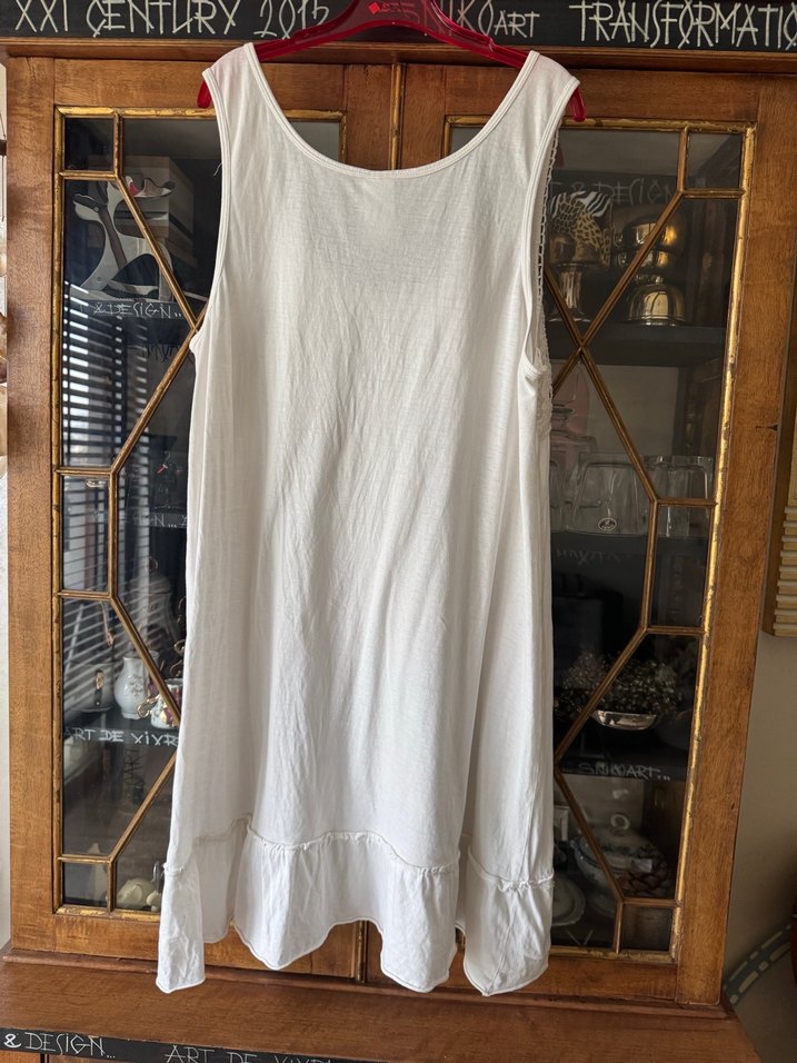 H&M Nakış Detaylı Beyaz Gecelik pamuklu - Görsel 2