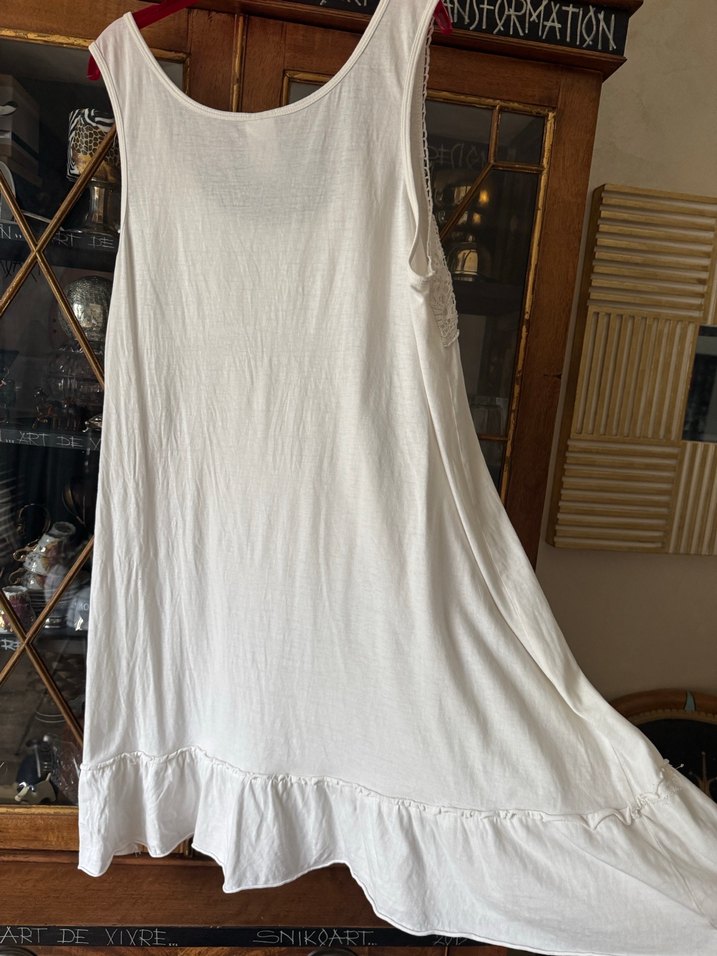 H&M Nakış Detaylı Beyaz Gecelik pamuklu - Görsel 4