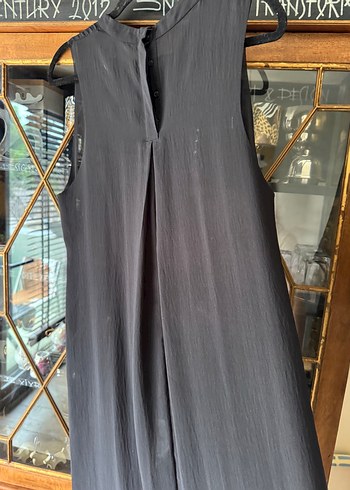 H&M pahalı hattı özel tasarım siyah şifon uzun elbise - Görsel 7