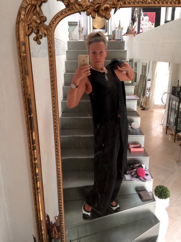 H&M pahalı hattı özel tasarım siyah şifon uzun elbise - Görsel 2