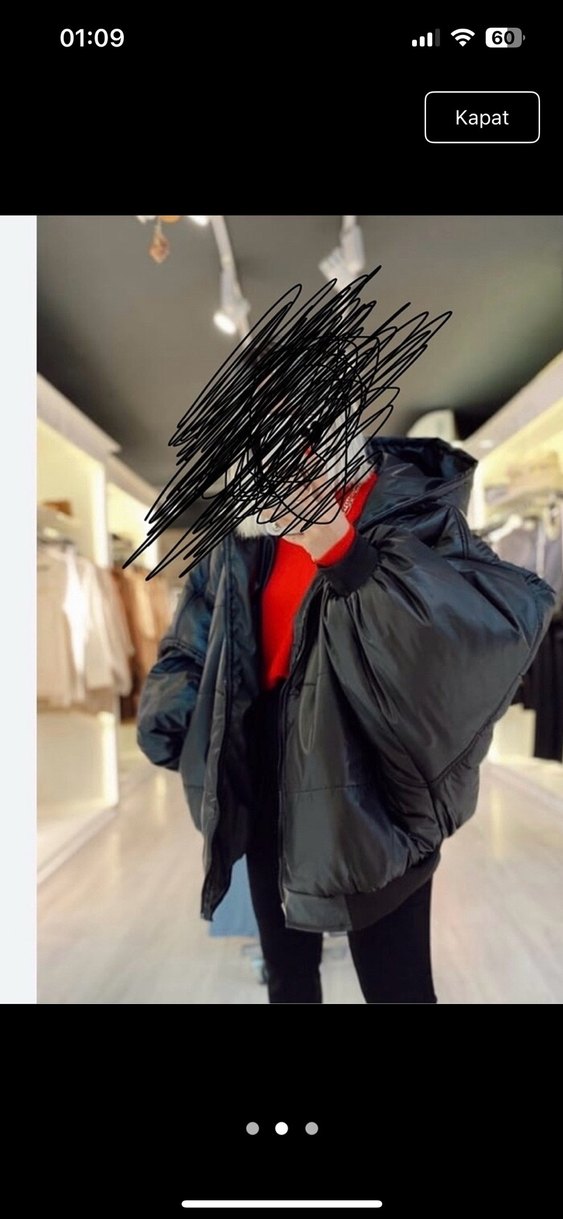 Kadın Siyah Deri Oversize Ceket - Görsel 5