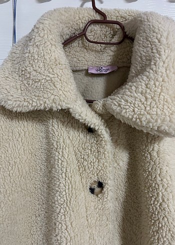 Bej Peluş Kadın Midi Mont - Görsel 3