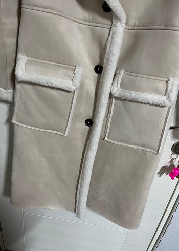 Kadın Bej Uzun Kürklü Ceket - Görsel 3