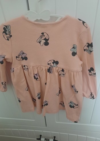 Pembe Pamuklu Uzun Kollu Kız Elbisesi - Görsel 2