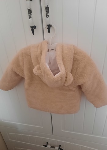 Kız  erkek için Çocuk Bej Düğmeli Peluş Ceket - Görsel 2