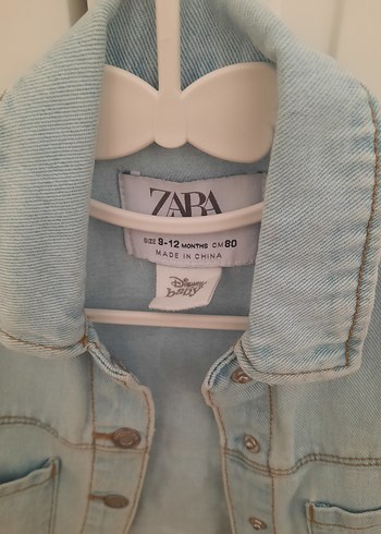 Mavi Baskılı Kız Çocuk Denim Ceket - Görsel 3