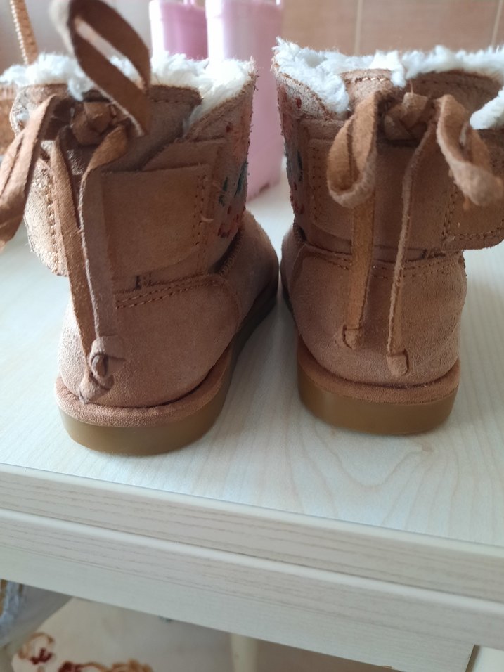 Kız Çocuk  Zara marka Bohem Nakışlı Kahverengi Bot - Görsel 2