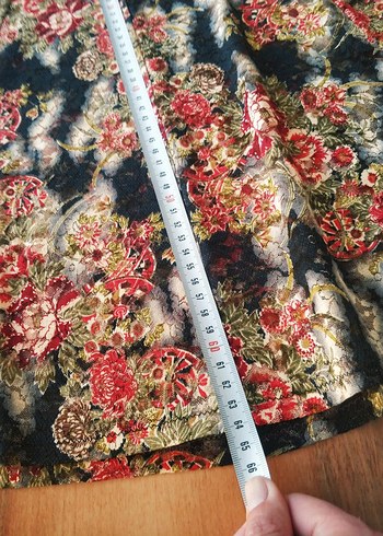 Desenli Siyah Bohem Uzun Kollu Bluz - Görsel 5