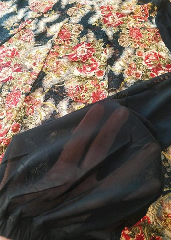 Desenli Siyah Bohem Uzun Kollu Bluz - Görsel 6