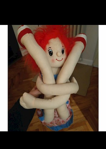 Kırmızı Saçlı Renkli Bez Bebek - Görsel 3