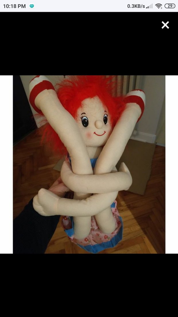 Kırmızı Saçlı Renkli Bez Bebek - Görsel 3