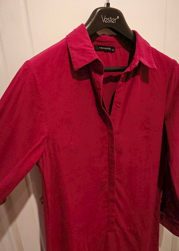 Fuşya Uzun Kollu Midi Günlük Elbise - Görsel 10