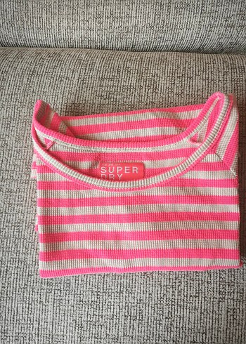 Superdry Pembe Çizgili Uzun Kollu Tişört - Görsel 8