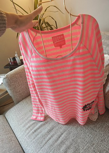 Superdry Pembe Çizgili Uzun Kollu Tişört - Görsel 6