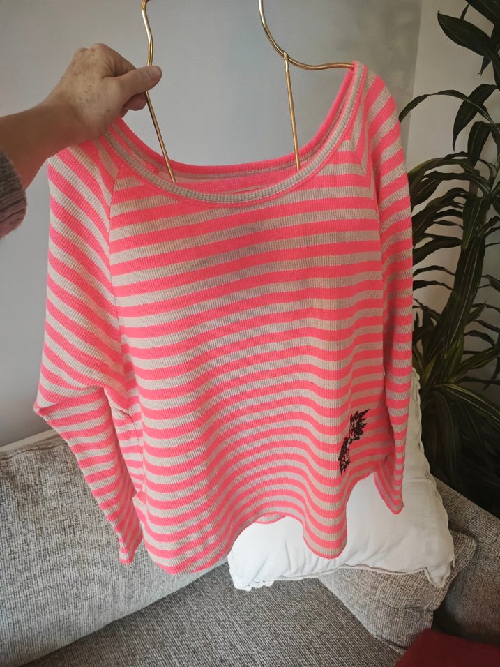 Superdry Pembe Çizgili Uzun Kollu Tişört - Görsel 2