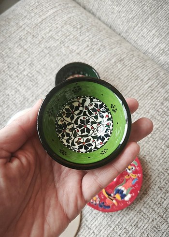 Renkli El Boyaması Seramik Tabak ve Kase Seti - Görsel 6