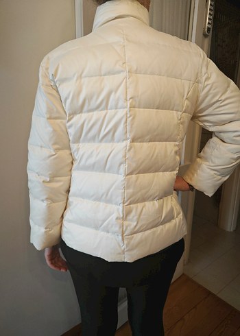 Beyaz Kadın kaz tüyü Kışlık Mont - Görsel 3