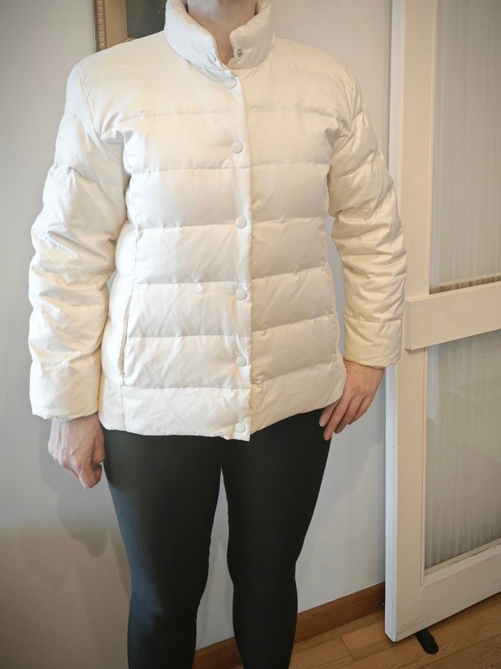 Beyaz Kadın kaz tüyü Kışlık Mont - Görsel 5