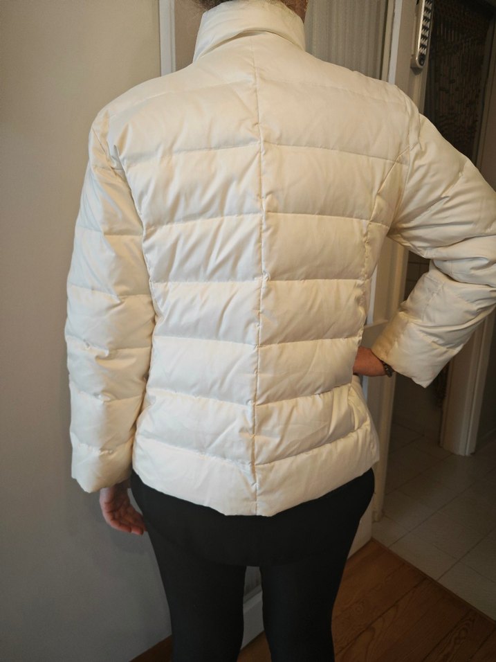 Beyaz Kadın kaz tüyü Kışlık Mont - Görsel 3