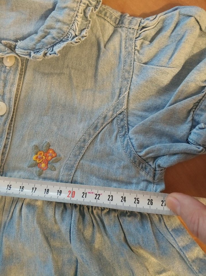 Kızlar için Fırfırlı Kot Elbise - Görsel 4