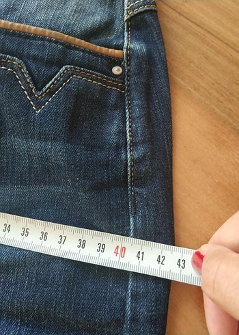 Koyu Mavi Denim Mini Etek - Görsel 4