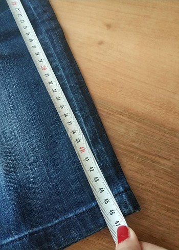 Koyu Mavi Denim Mini Etek - Görsel 3