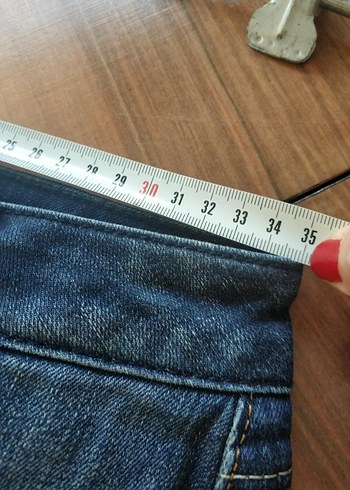 Koyu Mavi Denim Mini Etek - Görsel 9