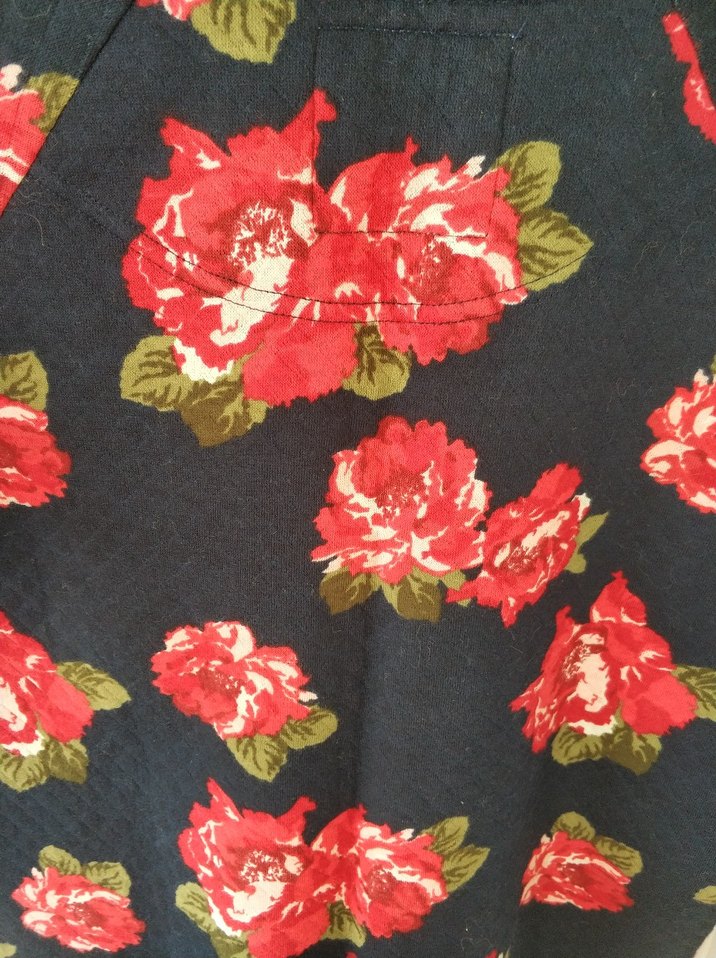 Çiçek Desenli Koyu Kırmızı Kadın Fermuarlı Ceket - Görsel 3