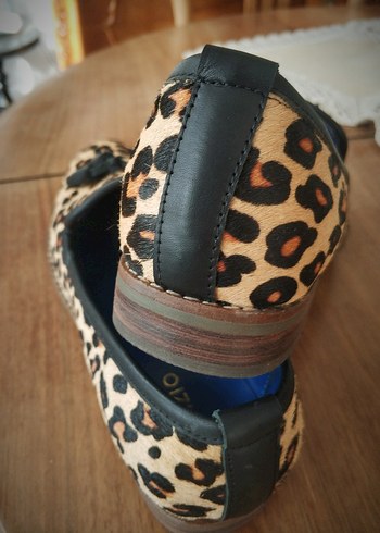 Leopar Desenli Püsküllü Kadın Süet Loafer - Görsel 5