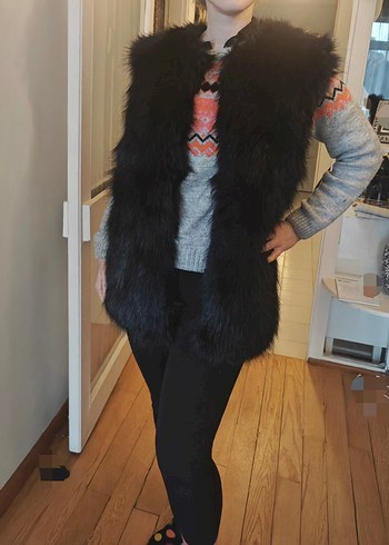 yeni uzun tüylü kaliteli yelek - Görsel 6