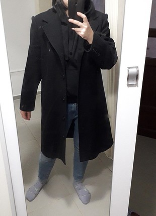 42 Beden siyah Renk siyah kaşe kaban