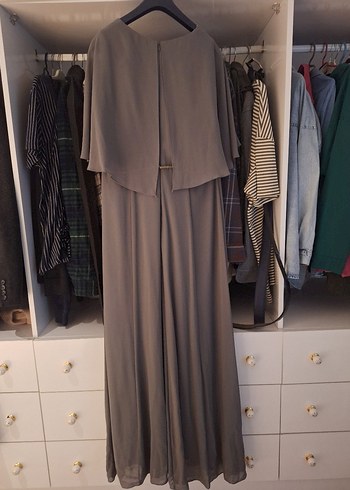 Gri Şifon Abiye Elbise - Görsel 3