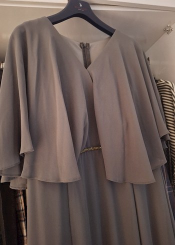 Gri Şifon Abiye Elbise - Görsel 2