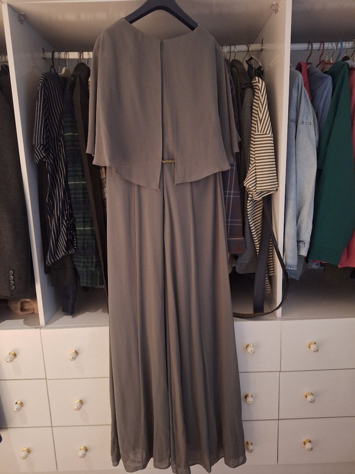 Gri Şifon Abiye Elbise - Görsel 3