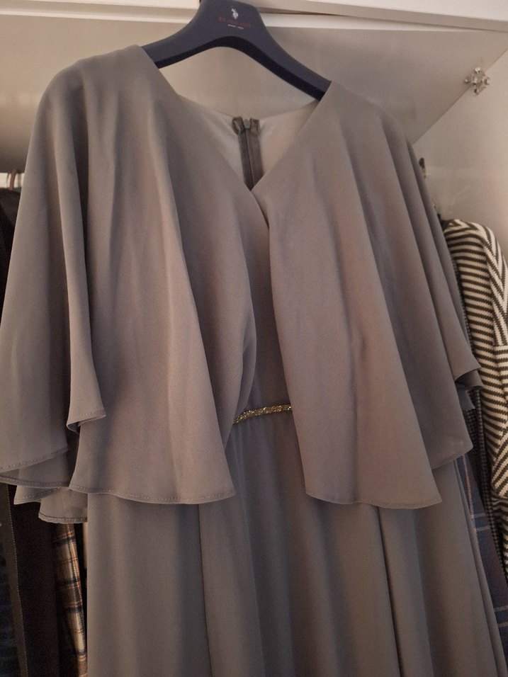 Gri Şifon Abiye Elbise - Görsel 2