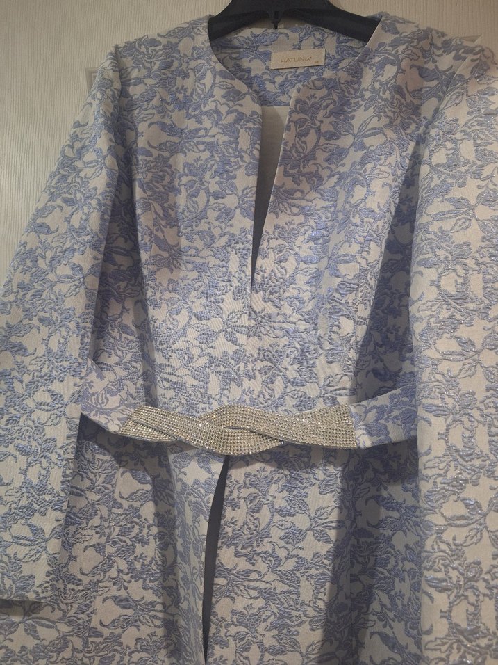 Uzun Desenli Kadın ceket - Görsel 2