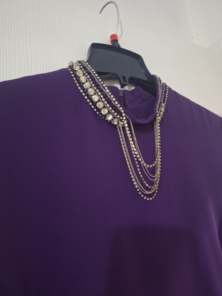 Uzun Mor  Kadın Elbise - Görsel 2