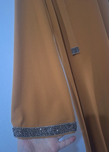 Bej Uzun Kollu Salaş Kadın Elbise - Görsel 2