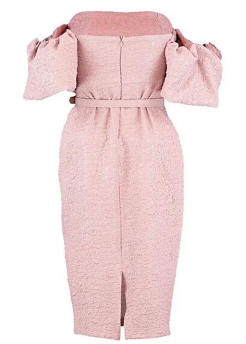 Pudra Straplez Kalem Elbise - Görsel 4