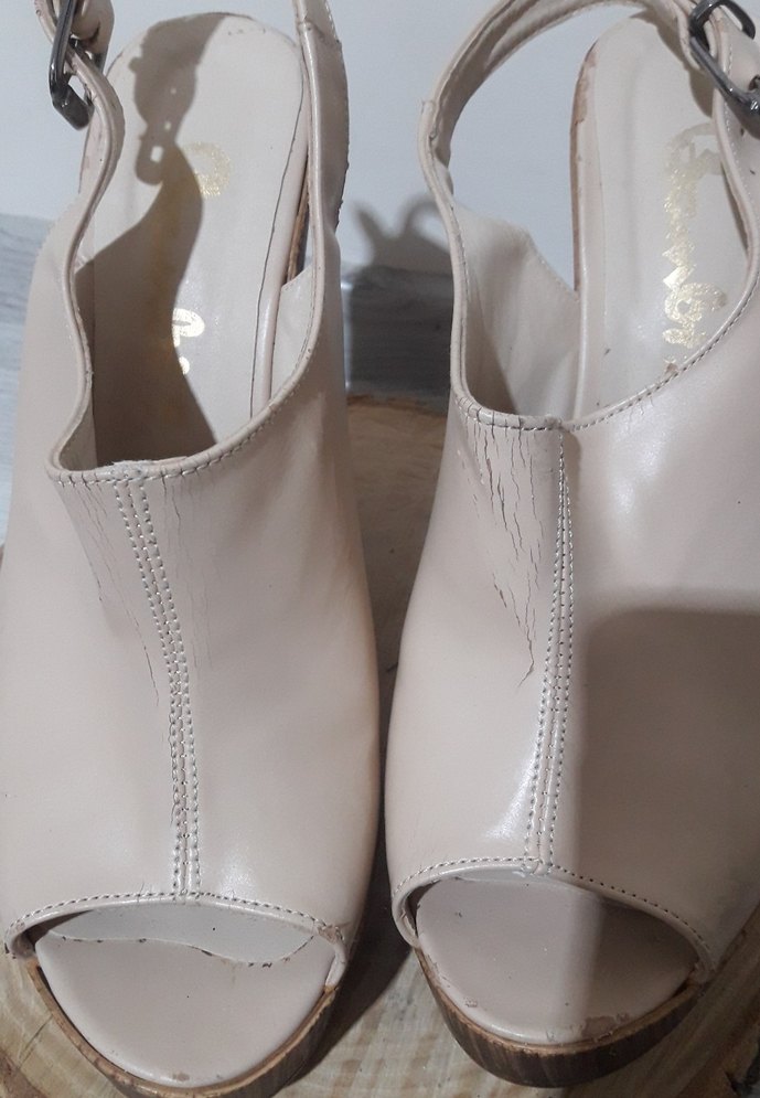 Bej Platform Topuklu Kadın Ayakkabı - Görsel 3