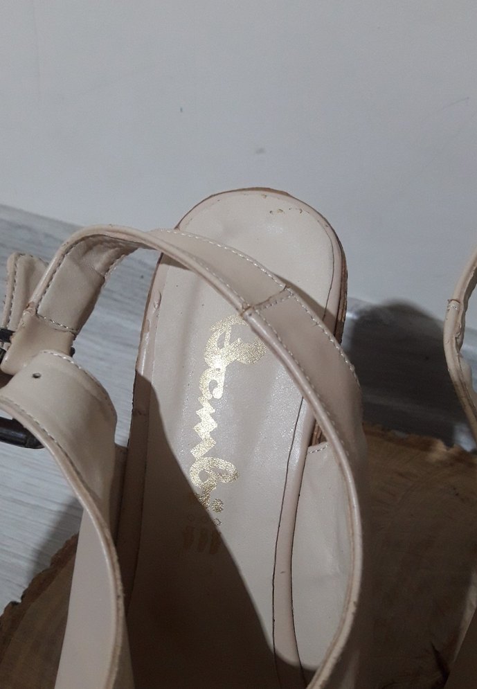 Bej Platform Topuklu Kadın Ayakkabı - Görsel 2