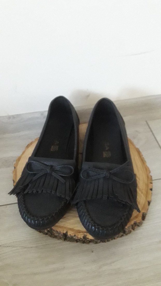 Siyah Püsküllü Kadın Günlük Loafer - Görsel 2