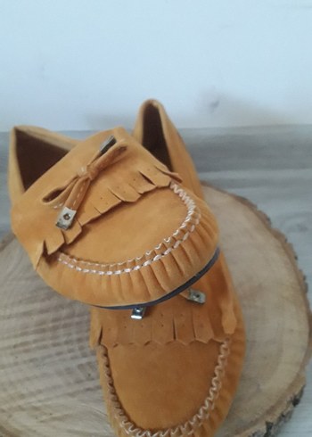 Bej Süet Bohem Kadın Babet - Görsel 5