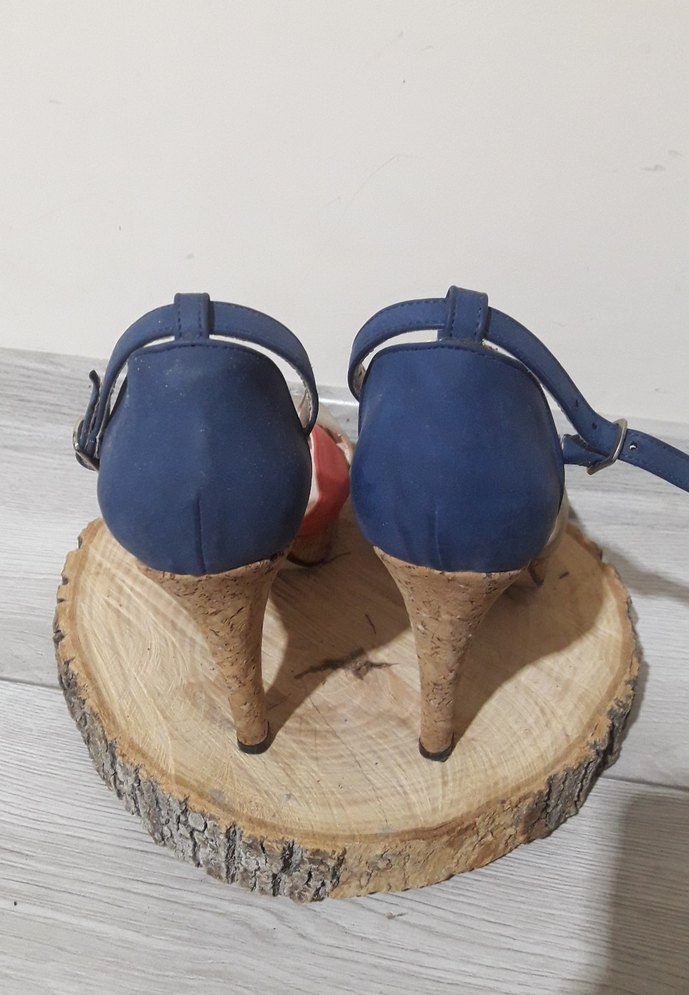 Renkli Kadın Dolgu Topuklu Sandalet - Görsel 3