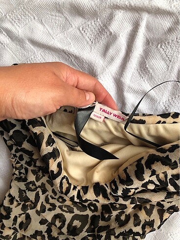 m Beden Leopar mini elbise