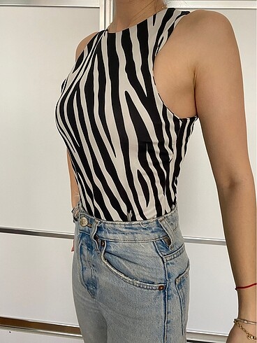 Trendyolmilla Zebra desenli body