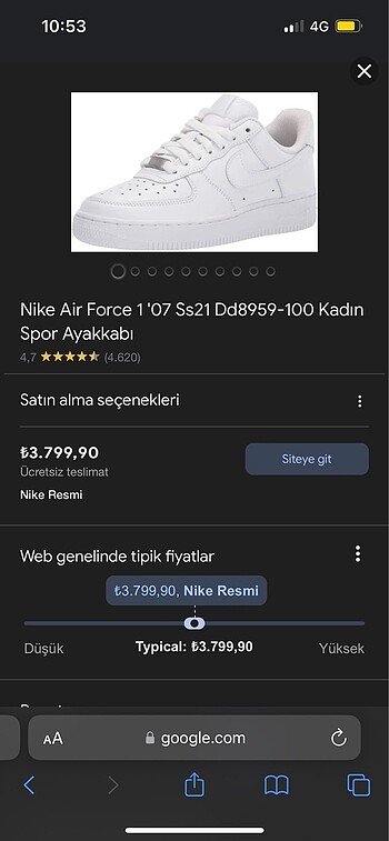 36 Beden Nike air force1